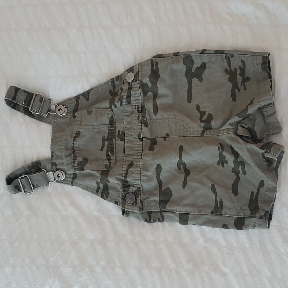 George Green Camo Print Kids Overalls